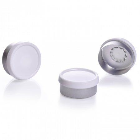 WHEATON® Unlined Aluminum Seal, 20mm, White, Flip-Cap