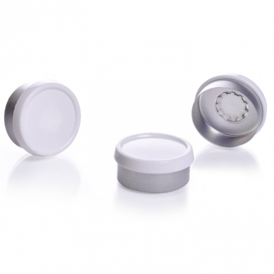 WHEATON® Unlined Aluminum Seal, 20mm, White, Flip-Cap