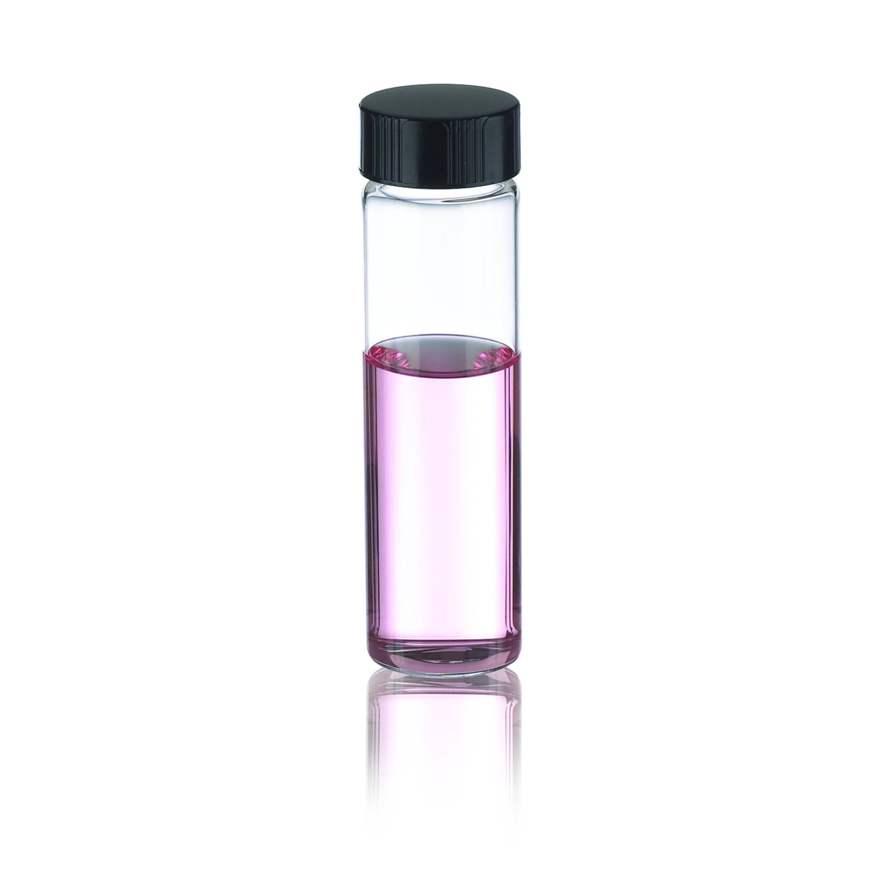 WHEATON® LAB FILE® Sample Vials, 20mL Standard Vials With Caps Attached, Amber, PTFE / 14B Rubber Septa