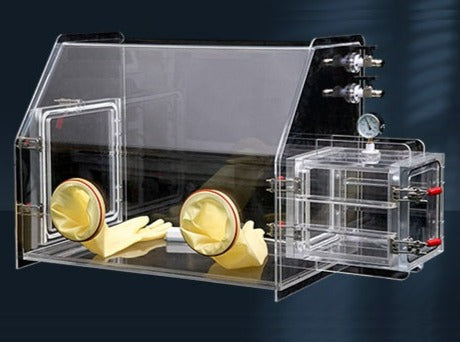 MSE PRO Economy Compact Laboratory Two Port Acrylic Glove Box - MSE Supplies LLC