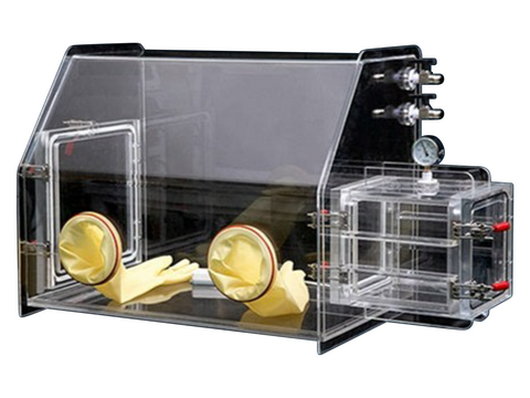 MSE PRO Economy Compact Laboratory Two Port Acrylic Glove Box with Airlock Chamber, Science & Laboratory, MSE Supplies LLC, MSE Supplies