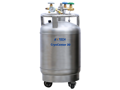 Antech 30L Liquid Nitrogen Container (Self-Pressurized) With Float Type Liquid Level Meter, Cryogenic Storage, Antech, MSE Supplies