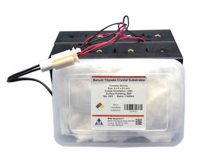 Battery thermal box for shipping and storage of BaTiO<sub>3</sub> crystal substrates, Single Crystals, MSE Supplies LLC, MSE Supplies