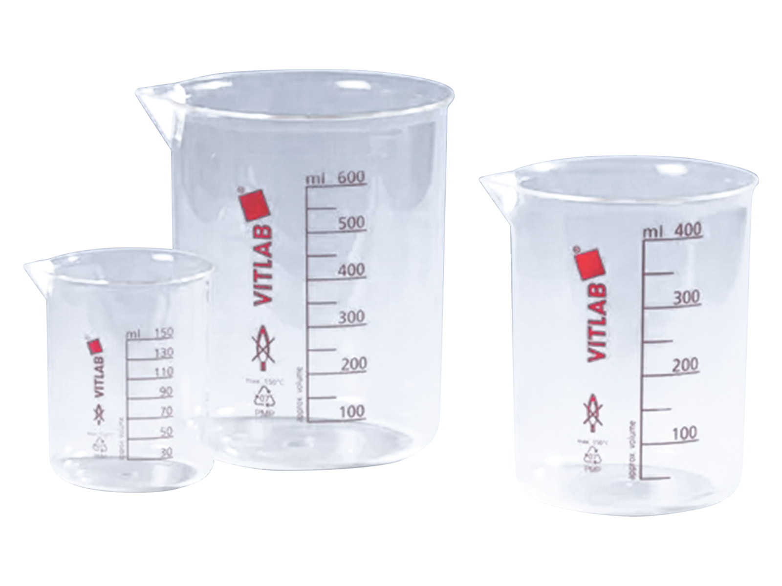 BrandTech Griffin Beakers, PMP, Printed Red Graduations - MSE Supplies LLC