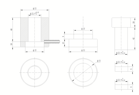 Customized MSE PRO 23.9mm diameter pressing die with vacuum connection - Pellet Press Die Set - MSE Supplies LLC - MSE Supplies
