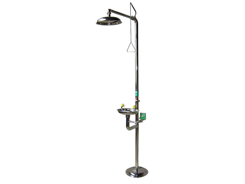 Ecosafe Combination Shower Eyewasher for Indoor Use Double Hand Operating, All in Stainless Steel - MSE Supplies LLC
