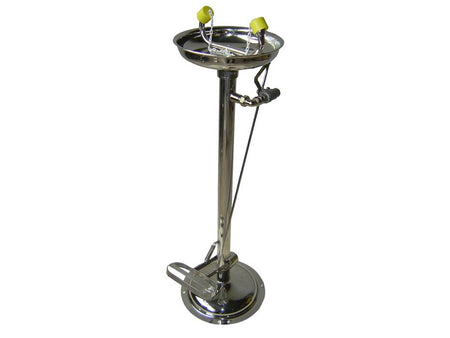 Ecosafe Safety Eye-Washer for Indoor Use, Pedestal Mounted, Foot Operating, All in Stainless Steel - MSE Supplies LLC