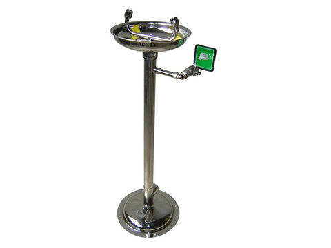 Ecosafe Safety Eye-Washer for Indoor Use Pedestal mounted, hand operating, all in stainless steel - MSE Supplies LLC
