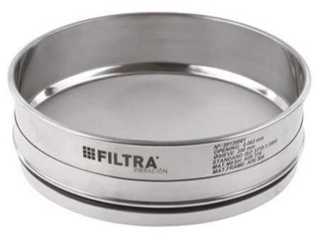 FILTRA Test Sieve - SS Sieve with SS mesh, 75 x 60mm - MSE Supplies LLC
