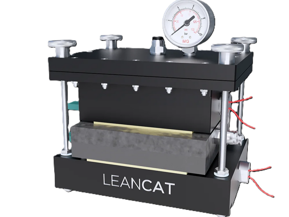 LEANCAT Air-pressed cell (10 cm²) - Titanium bipolar plates, heating cartridges 230 V, Electrochemical Products, LEANCAT Water Electrolyzer, MSE Supplies