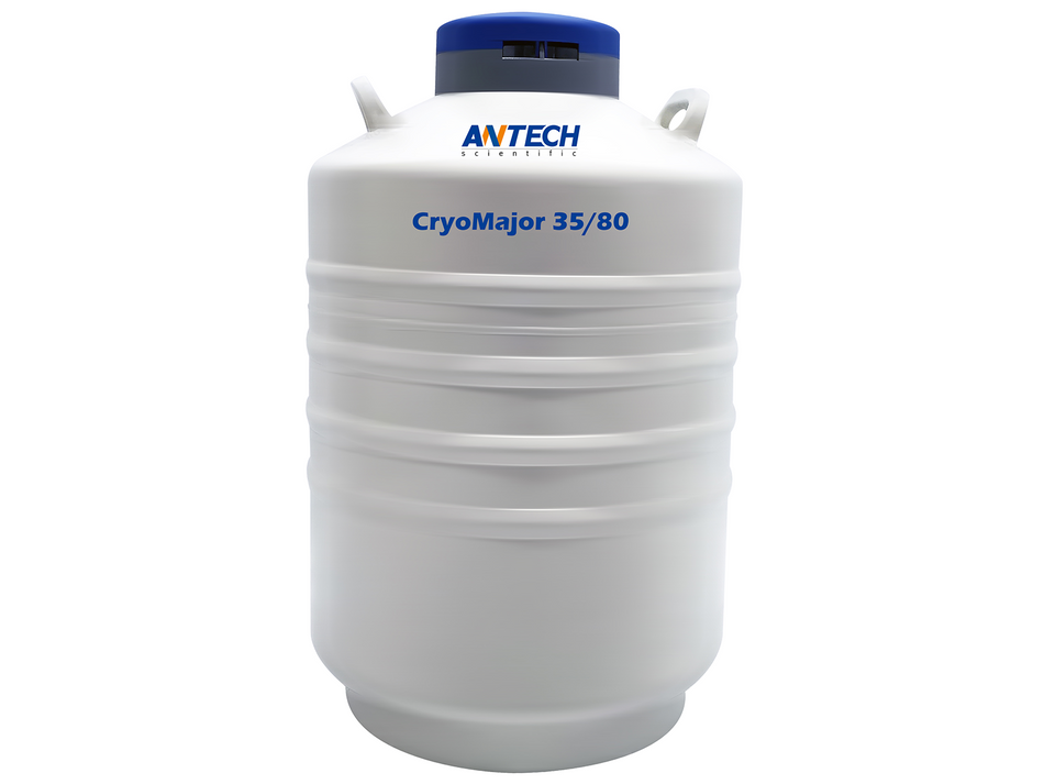 Antech 35.5L Liquid Nitrogen (LN<sub>2</sub>) Dewar, With Canisters, 80mm Neck Opening, Cryogenic Storage, Antech, MSE Supplies