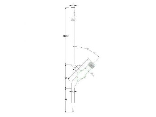 MSE PRO 100mL Acid Burette (Blue and White Line) (New High Vacuum Cut-Off Valve) Universal for Acid and Alkali - MSE Supplies LLC