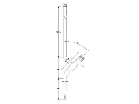 MSE PRO 100mL Acid Burette (Blue and White Line) (New High Vacuum Cut-Off Valve) Universal for Acid and Alkali - MSE Supplies LLC
