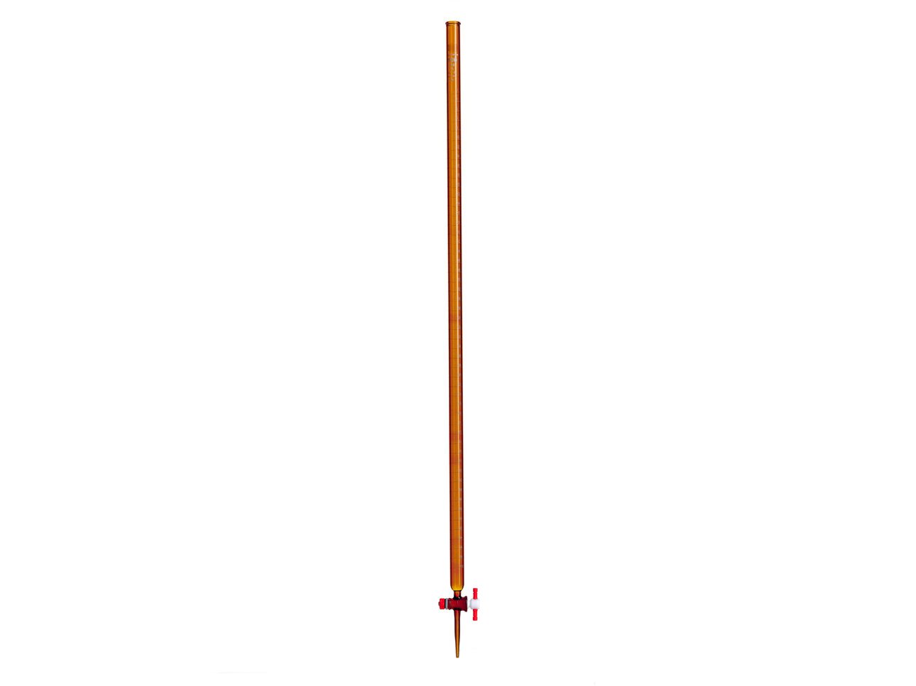 MSE PRO 100mL Acid Burette Brown Glass (2mm PTFE Valve) for Acid and Alkali, 1 Piece/Box