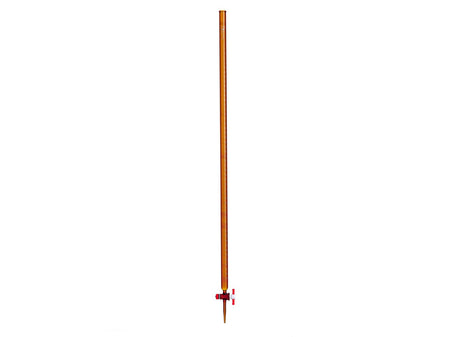 MSE PRO 100mL Acid Burette Brown Glass (2mm PTFE Valve) for Acid and Alkali, 1 Piece/Box