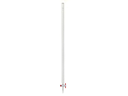 MSE PRO 100mL Acid Burette Transparent Glass (2mm PTFE Valve) for Acid and Alkali, 1 Piece/Box