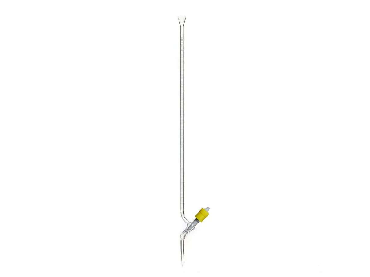 MSE PRO 10mL Acid Burette Transparent Glass (New High Vacuum Cut-Off Valve) Universal for Acid and Alkali
