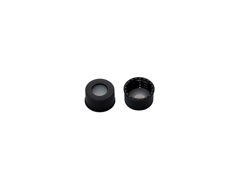 MSE PRO Φ13mm Black Screw PP Cap with Beige PTFE/Silicone Liner, 100pcs/pack - MSE Supplies LLC