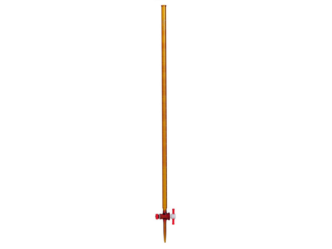 MSE PRO 25mL Acid Burette Brown Glass (2mm PTFE Valve) for Acid and Alkali, 1 Piece/Box