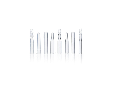 MSE PRO Φ5*31mm,0.15mL Clear Glass Conical Insert with Plastic Feet, 100 pcs/pack - MSE Supplies LLC