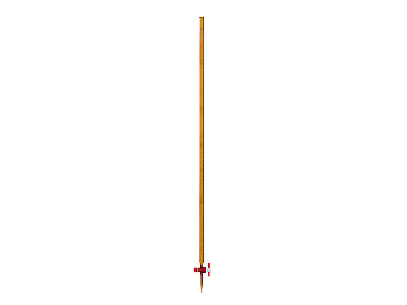 MSE PRO 50mL Acid Burette Brown Glass (2mm PTFE Valve) for Acid and Alkali, 1 Piece/Box