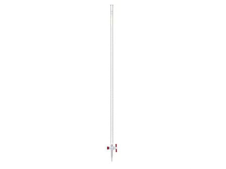 MSE PRO 50mL Acid Burette Transparent Glass (2mm PTFE Valve) for Acid and Alkali, 1 Piece/Box