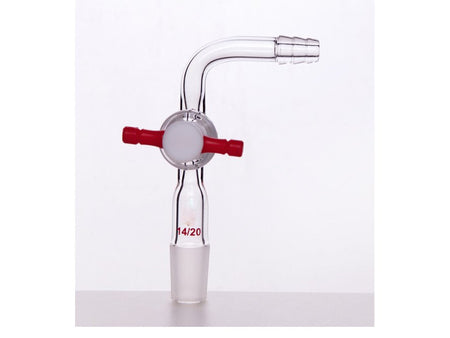 MSE PRO 90° Exhaust Joint, with PTFE Valve, Grinding Mouth: 14/20 - MSE Supplies LLC