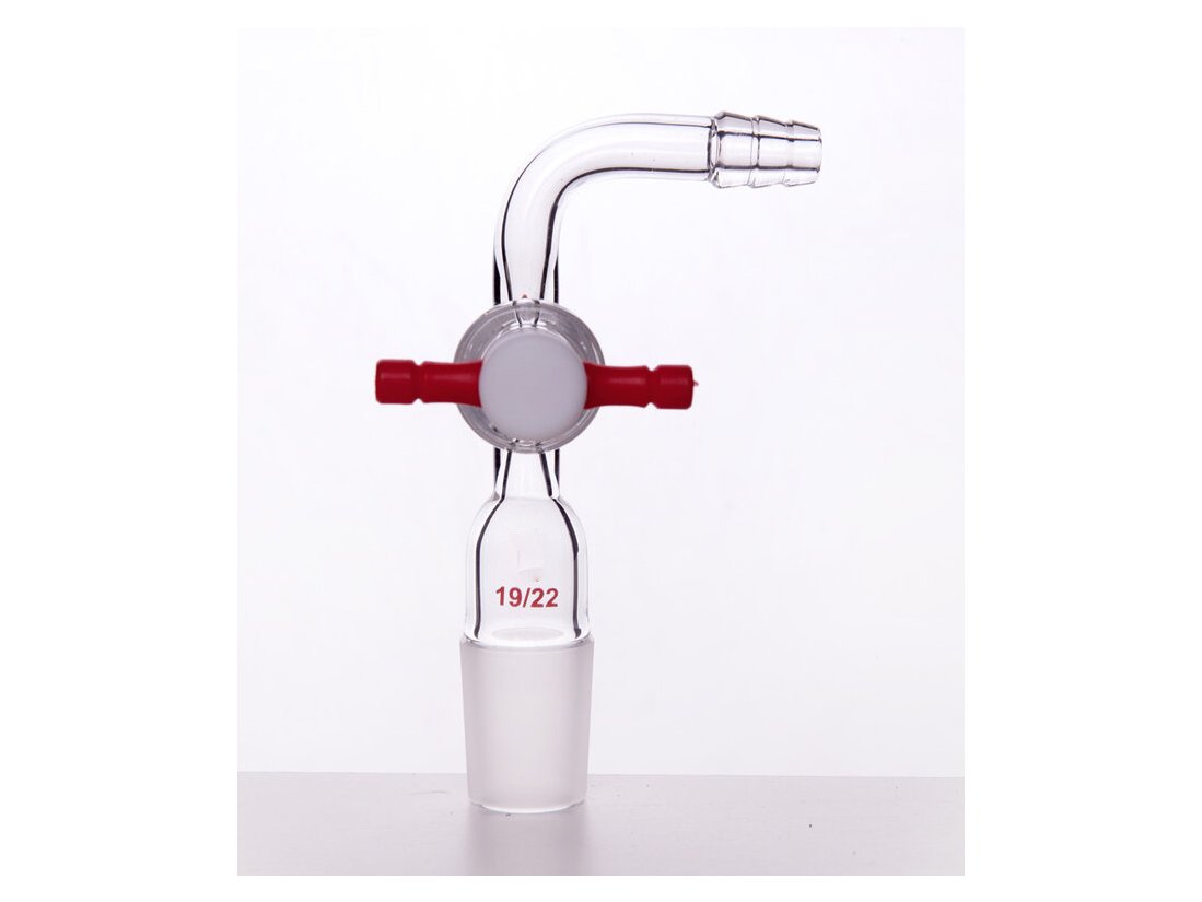 MSE PRO 90° Exhaust Joint, with PTFE Valve, Grinding Mouth: 19/22 - MSE Supplies LLC