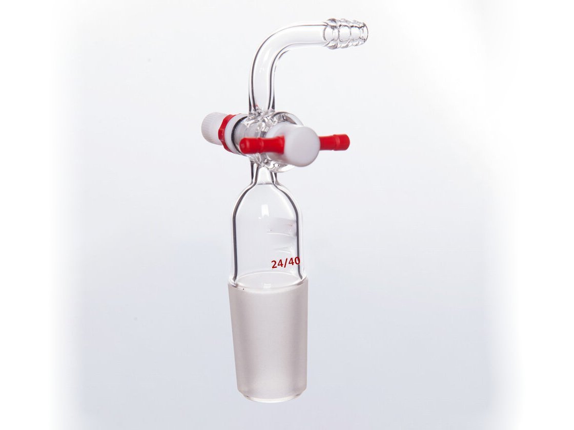 MSE PRO 90° Joint, Finely Adjustable PTFE Stopper, 24/40, Stopper 2mm