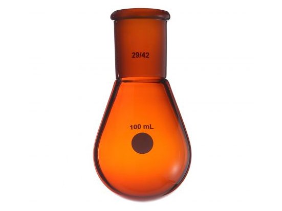 MSE PRO Brown Glass, Thick Walled Eggplant-Shaped Bottle, High Strength, Grinding Mouth: 14/20, 250mL
