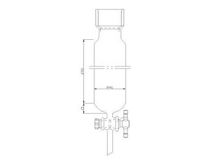 MSE PRO Chromatography Column, 25# Internal Thread, φ46mm, 2mm Aperture, Effective Length: 305mm