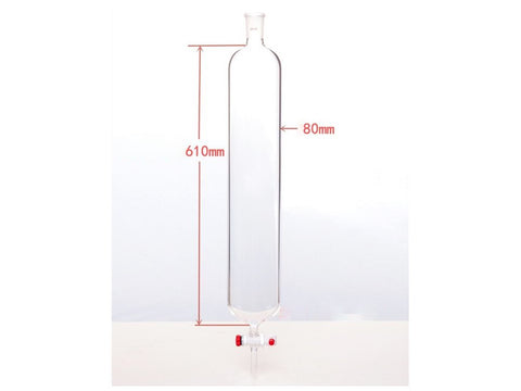 MSE PRO Chromatography Column, φ80mm, Effective Length 610mm, Aperture of the Gate: 4mm, 24/40