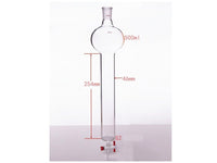 MSE PRO Chromatography Column with Sand Plate Storage Ball, 24/40, φ46mm, Effective Length 254mm, Storage Ball Capacity 500mL