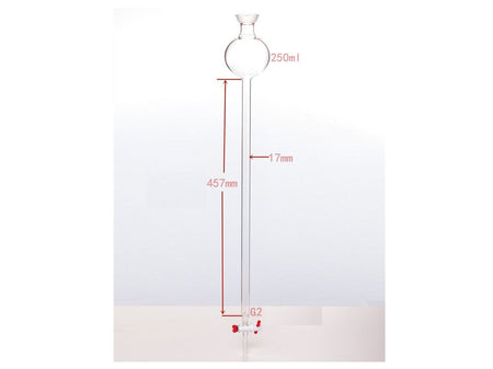 MSE PRO Chromatography Column with Sand Plate Storage Ball, 35/20, φ17mm, Effective Length: 457mm, 250mL