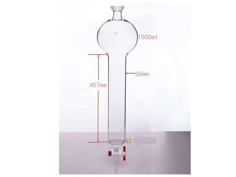 MSE PRO Chromatography Column with Sand Plate Storage Ball, 35/20, φ60mm, Effective Length: 457mm, 1000mL