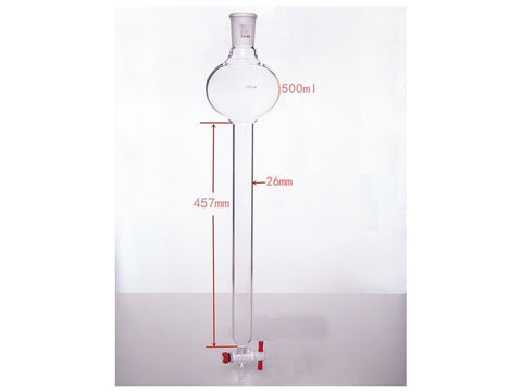 MSE PRO Chromatography Column with Storage Ball, 24/40, φ26mm, Effective Length 457mm, Storage Ball: 500mL - MSE Supplies LLC