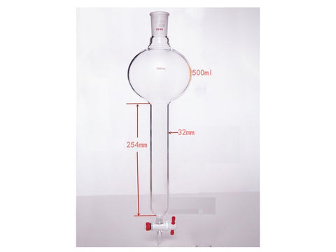 MSE PRO Chromatography Column with Storage Ball, 24/40, φ32mm, Effective Length 254mm, Storage Ball: 500mL - MSE Supplies LLC