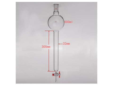 MSE PRO Chromatography Column with Storage Ball, 24/40, φ32mm, Effective Length 305mm, Storage Ball: 500mL - MSE Supplies LLC