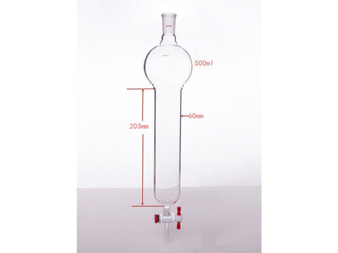 MSE PRO Chromatography Column with Storage Ball, 24/40, φ60mm, Effective Length 203mm, Storage Ball: 500mL - MSE Supplies LLC