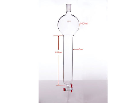 MSE PRO Chromatography Column with Storage Ball, 24/40, φ60mm, Effective Length 457mm, Storage Ball: 1000mL - MSE Supplies LLC