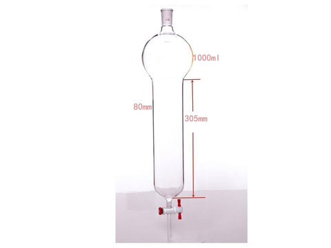 MSE PRO Chromatography Column with Storage Ball, 24/40, φ80mm, Effective Length 305mm, Storage Ball: 1000mL