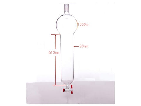 MSE PRO Chromatography Column with Storage Ball, 24/40, φ80mm, Effective Length 610mm, Storage Ball: 1000mL
