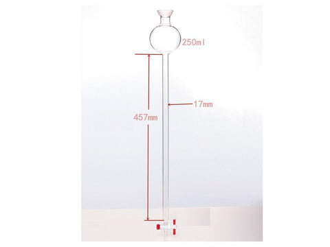 MSE PRO Chromatography Column with Storage Ball, 35/20, φ17mm, Effective Length: 457mm, Storage Ball: 250mL