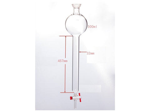 MSE PRO Chromatography Column with Storage Ball, 35/20, φ32mm, Effective Length: 457mm, Storage Ball: 500mL