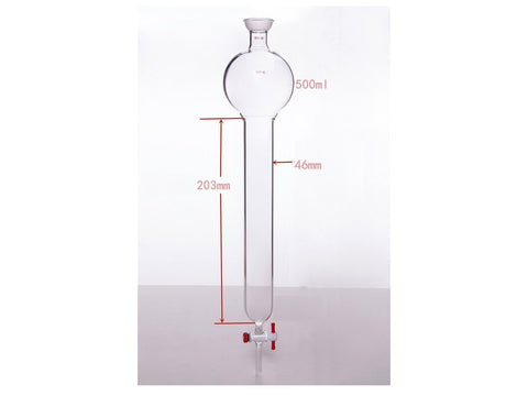 MSE PRO Chromatography Column with Storage Ball, 35/20, φ46mm, Effective Length: 203mm, Storage Ball: 500mL