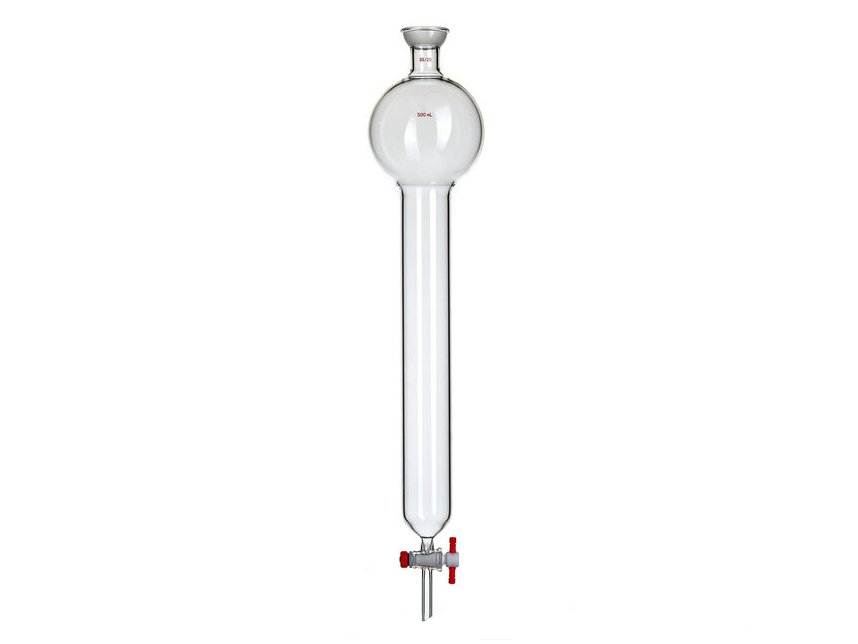 MSE PRO Chromatography Column with Storage Ball, 35/20, φ46mm, Effective Length: 305mm, Storage Ball: 500mL