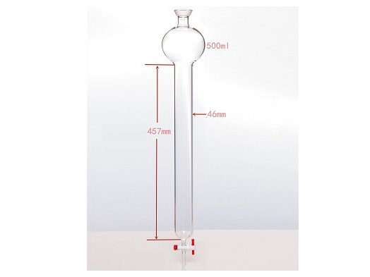 MSE PRO Chromatography Column with Storage Ball, 35/20, φ46mm, Effective Length: 457mm, Storage Ball: 500mL