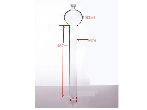 MSE PRO Chromatography Column with Storage Ball, 35/20, φ60mm, Effective Length: 457mm, Storage Ball: 1000mL