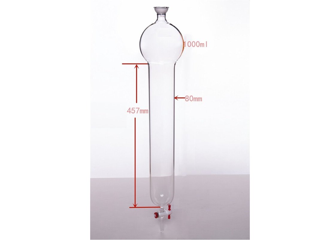 MSE PRO Chromatography Column with Storage Ball, 35/20, φ80mm, Effective Length: 457mm, Storage Ball: 1000mL