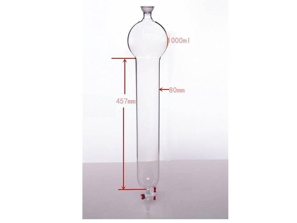 MSE PRO Chromatography Column with Storage Ball, 35/20, φ80mm, Effective Length: 457mm, Storage Ball: 1000mL